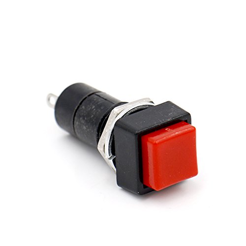 Interruptor de botão de Baomain AC 250V/3A Normalmente aberto SPST Momento Red 5 pacote