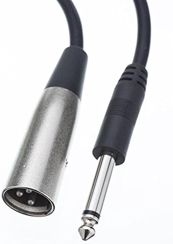 Cablewholescaais de 3 pinos XLR Male a 1/4 Cabo de áudio masculino mono, cabo de microfone 24 AWG, 25 pés