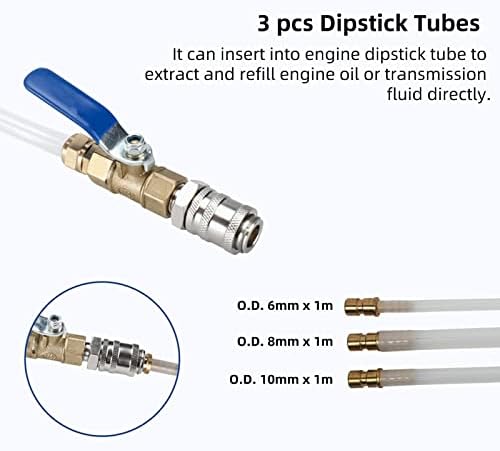 Bomba de fluido de transmissão FXTUL, 8L Conjunto de bombas de extrator de óleo de transmissão pneumática com 20 PCS Adaptadores