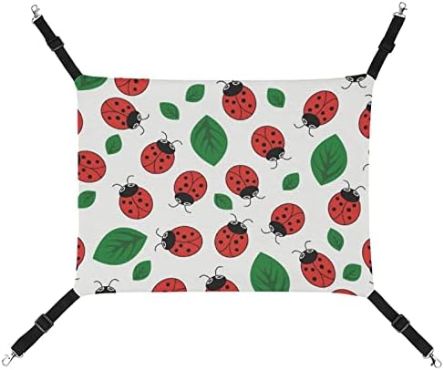 CAT HAMMOCK LADYBUG CACA CAGA Janela de gaiola Salvando o espaço para animais de estimação pequenos 16,9 x13