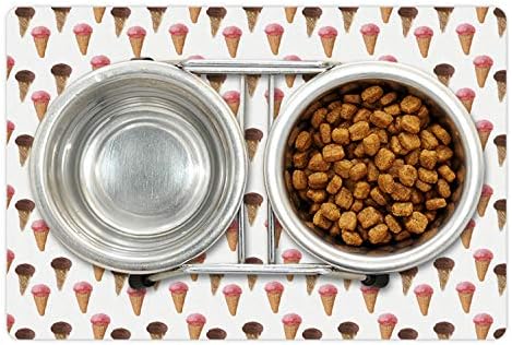 Cream de sorvete lunarable tapete para alimentos e água, estilo de pintura a óleo, sundae de sundae com sabor de chocolate em cones