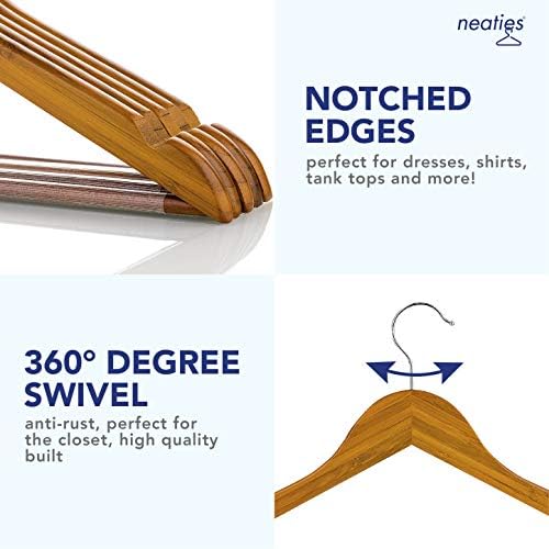 Chegies Bamboo Wood Hugers | Acabamento de cereja | com gancho giratório de 360 ​​° e entalhes de corte suaves | 12pack
