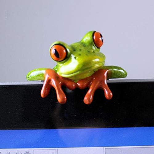 3D Frog Funny Car Office Desk Small Resina Modelo Ornamentos, Ornamentos de paisagismo DIY Modelo de Micro paisagem estatueta