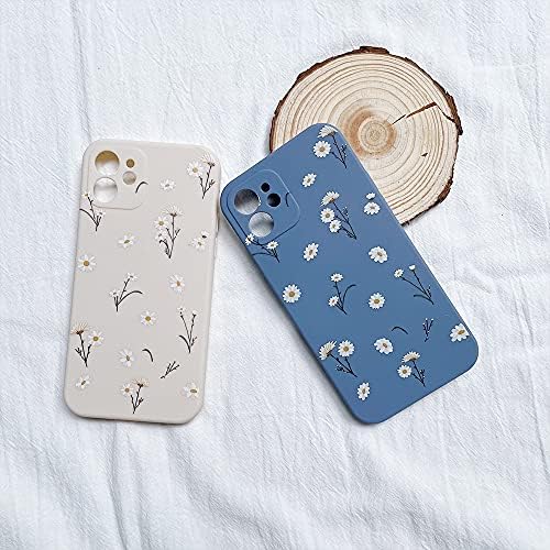 Propriedade compatível com o iPhone 12 Pro Max Case, Cute Daisy Flower Pattern Design Silicone Vintage Floral For Women Girls TPU