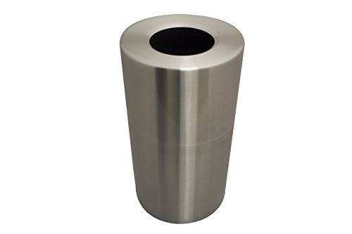 Witt Industries AL18-SVN Alumínio de alumínio de 24 galões lixo lixo com revestimento de plástico rígido, redondo, 15 diâmetro