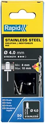 Aço inoxidável Rapid Rivets, incluindo broca, 4 x 14 mm, 5000395-50 peças