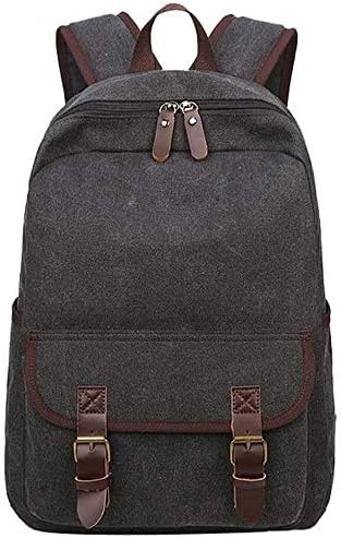Liuzh Hot Canvas School Student Men's Bag Solid Color Business Travel Backpack portátil de grande capacidade