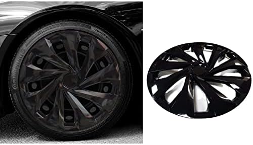 Snap 15 de polegada no Hubcaps Compatível com Hyundai Sonata - Conjunto de 4 tampas de aros para rodas de 15 polegadas - preto