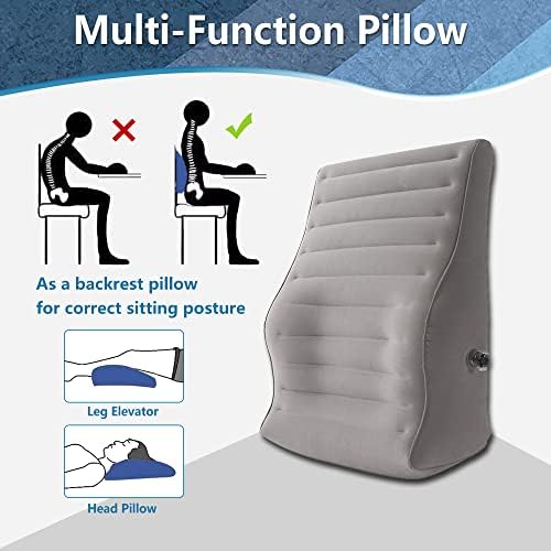 Pillow de suporte lombar inflável do Znaldp Blow Up Travel Back Cushion Suporte para dor lombar -lombar cadeira de escritório Jogos sentados no banco de carro Backrest Ergonomic Body Pillow
