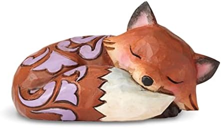 Enesco Jim Shore Heartwood Creek Fox Sleeping Miniatura Fatueta, 1,625 polegada, multicolor