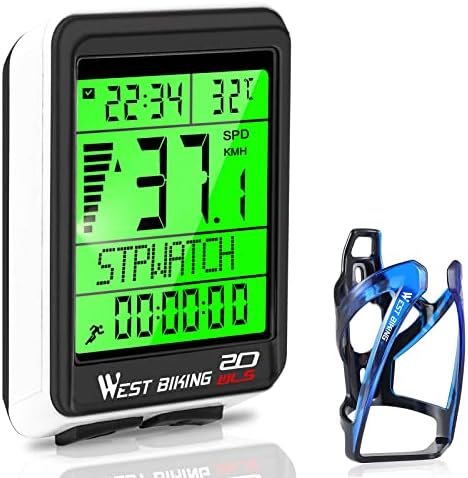 West Bicking Wireless Bike Computador - odômetro de bicicleta de 5 idiomas e velocímetro Speedometer à prova de chuva semanal e automático