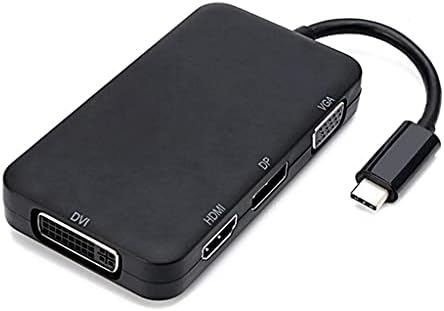 Jahh USB Hub 4-1 USB-C 3.1 Tipo C para HDMI DP DVI 4K VGA Multiport Cable Adapter Converter