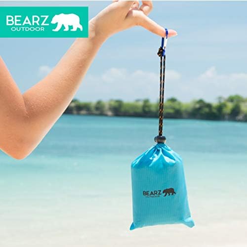 Clanta de bolso ao ar livre Bearz - cobertor compacto de piquenique, cobertor de praia à prova de areia à prova d'água, cobertores