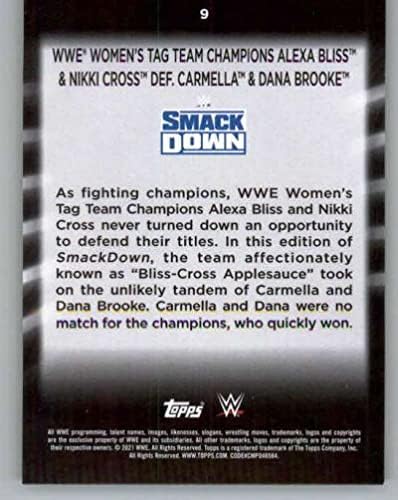 2021 TOPPS WWE Women's Division Rainbow Foil 9 Alexa Bliss & Nikki Cross Wrestling Card