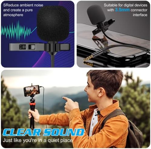 Microfone de lapela Lavalier de grau profissional para tanques blu xtreme 2.4 compatível com iPhone Phone ou Camera Blogging