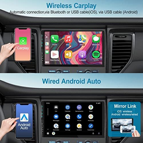 2g + 32g Android 11 estéreo de carro com carcala sem fio 9 polegadas com tela sensível ao toque de 9 polegadas Android Auto