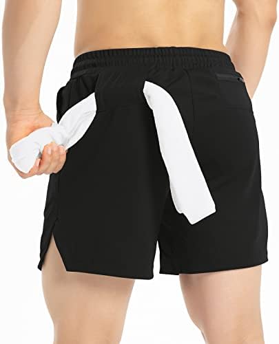 Treino masculino shorts atléticos de 5 shorts de academia para homens fisiculturismo executando treinamento rápido seco com bolsos
