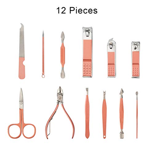 Manicure Set for Women, Momsiv 12pcs Professional Unhas Clippers Kit