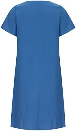 Vestidos de linho de moda Narhbrg 2022 para mulheres casuais de pescoço solto na praia listrada de trajes longos sem mangas de bolso de bolso