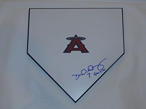 David Murphy assinou a placa em casa Los Angeles Angels de Anaheim autografado - MLB Game Bases usadas