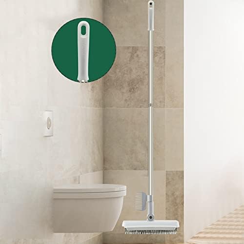 Escova de piso com alça longa, durável e multincional 2 em 1 raspagem e escova, design humanizado nova banheira em