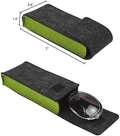 Javoedge [5 pacote], várias cores de odos com zíper de feltro macias com pano de microfibra para óculos de sol e óculos de leitura