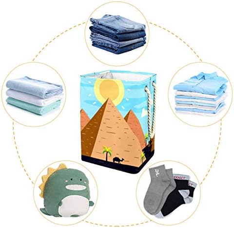 Deyya Pyramids Cestas de lavanderia Egito cestam altas dicas dobráveis ​​para crianças adultas meninos adolescentes meninas em quartos Banheiro 19.3x11.8x15.9 em/49x30x40.5 cm