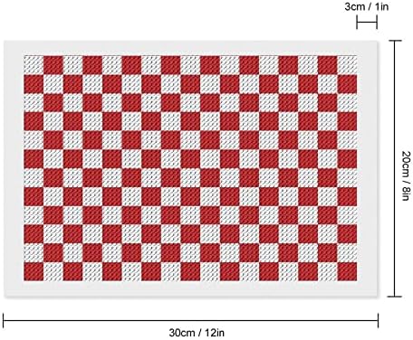 Red White Plaid Pistoia Flag Diamond Pintura Kits 5D DIY FLILHA FILIZAÇÃO RETRA DE RETRAS DE ARTES DE WALL Decor para adultos 8 x12