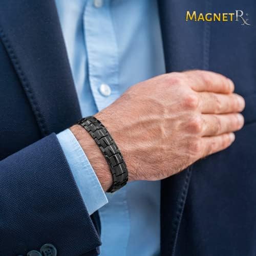 Pulseira magnética Magnetrx® Ultra Strength - pulseiras magnéticas de aço inoxidável eficazes para homens - comprimento ajustável de pulseira com ferramenta de dimensionamento para ajuste perfeito