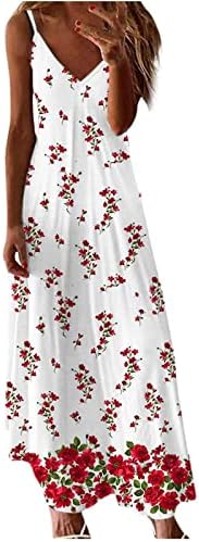 Vestido casual de verão feminino Boho estampa floral Halter Halter pesco