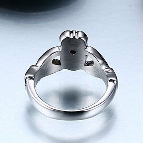 T-JOWELRY feminino Claddagh tamanho 5-10 Casamento de aço inoxidável Lrish Lrish Tradicional Rings Presente