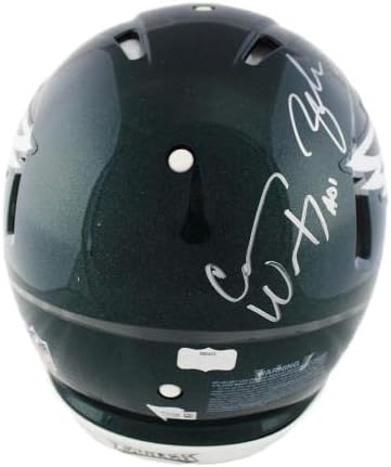Carson Wentz & Zach Ertz assinou o capacete da NFL autêntico da Philadelphia Eagles Speed ​​- capacetes autografados da NFL