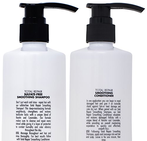 Peter Coppola Total Repair Shampoo e Condicionador Duo, Seguro de cores, shampoo sem sulfato sem cloreto de sódio para cabelos