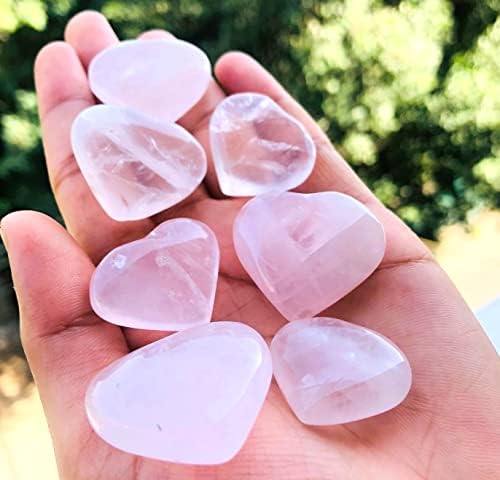 Crystalmiracle Rose Quartz Single 25 mm Heart Rock Cryaling Healing Reiki Feng Shui Presente Positiva Meditação de Energia