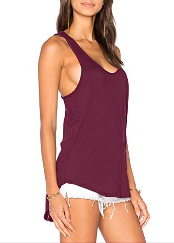 MuzniUer Yoga Tops Tops para mulheres sem costas Long tanque camisas de exercícios encobridas de verão t camisetas