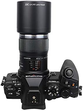 JJC Reversible Lens Hood Shade Tube para Olympus M.Zuiko Digital Ed 60mm F2.8 Macro lente substitui o Olympus LH-49 Lens Hood