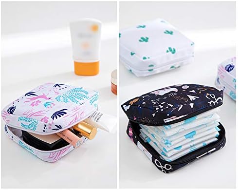 Bolsa de armazenamento de guardanapos sanitários Shenxiao, tampões de bolsa menstrual portátil colecionam sacolas, tampo de enfermagem com zíper, organizador sanitário para mulheres e meninas, 12 * 12 * 4 cm