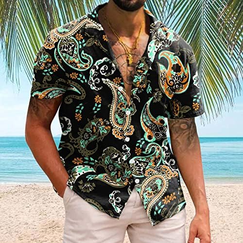 Camisas de natação de verão bmisegm para homens homens casuais manga curta primavera no verão pescoço 3d impressão altura mass de manga longa