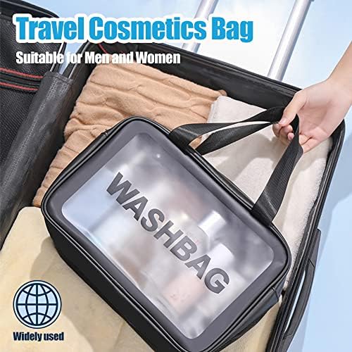 Bolsa de higiene pessoal Yimike Travel, bolsa de maquiagem grande e clara, bolsa de cosméticos, bolsa de cuidados com a pele