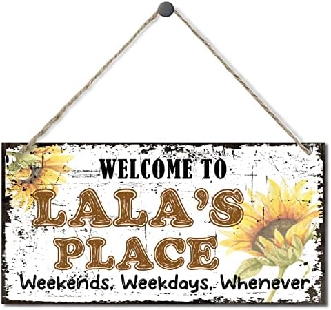 EDCTO SIGNIOLA VINTAGE, bem -vindo aos fins de semana de Lala's Place, durante a semana, sempre que decorativo, pendurado,