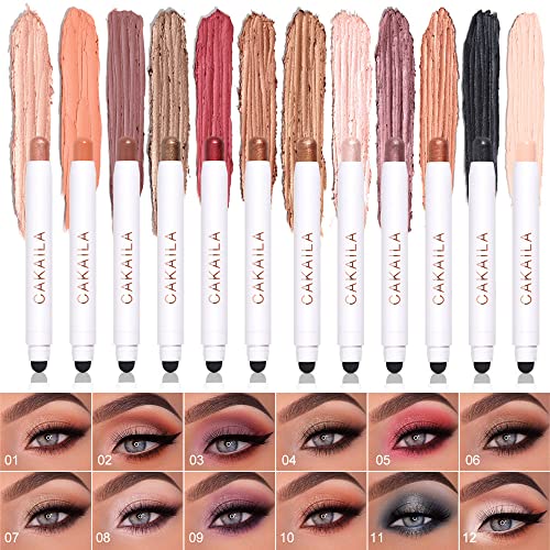 Timipoo Cream Eye Shadow Stick, caneta de sombra para os olhos, fosco e maquiagem dos olhos brilhantes, maquiagem de sombra