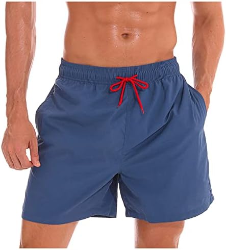 Masculino nadar masculino shorts de praia seca rápida com bolsos com zíper e natação de malha