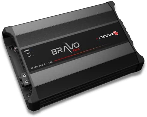 Stetom Bravo Full 5000 1 ohm Mono Car Amplificador, 5000,1 Watts RMS, 1Ω estável de áudio de carro, qualidade do som HD,