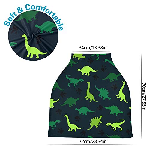 Yyzzh Neon Green Dinosaur Beast Patrew Print Print Caractere Padrão de Caracterizador Extluído Capa de Baby Seat Capa Canopy