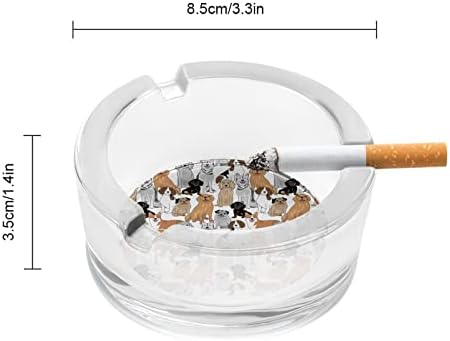 Cães felizes de diferentes raças cigarros cinzeiros de vidro redondo portador de fumante Ash bandeja para decoração de mesa de hotel