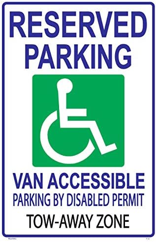 Van de estacionamento reservado Acessível por violadores de permissão desativados Sinal para longe-cor UV e proteção para durar