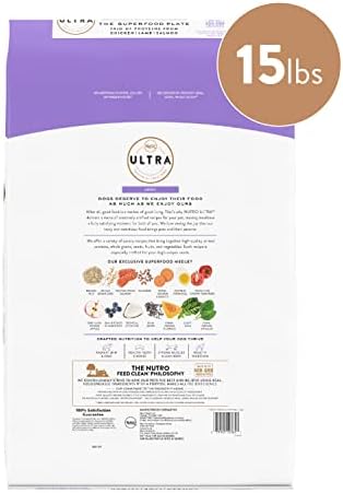 Nutro Ultra Adult Alta Proteína Alimentos Sequeis Naturais de Cachorro com um trio de proteínas de frango, cordeiro e salmão, 15 lb. bolsa