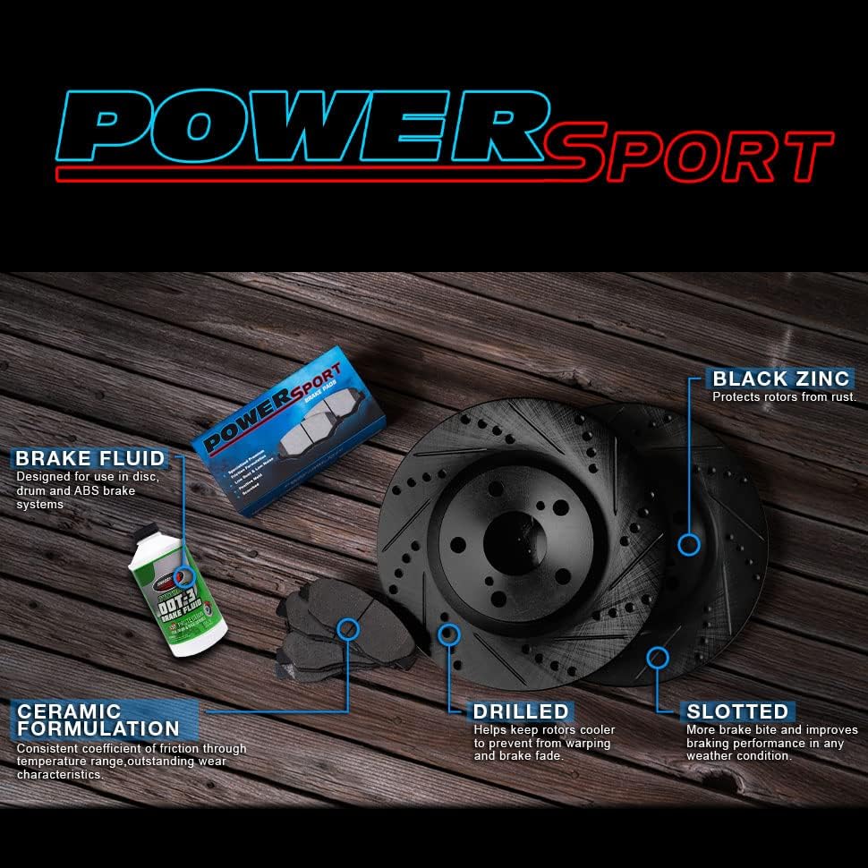 Kit de freios e rotores traseiros esportivos de energia | pastilhas de freio traseiro | Rotores e pastilhas de freio | Papvas de freio e rotores de cerâmica BBC1.51024.02