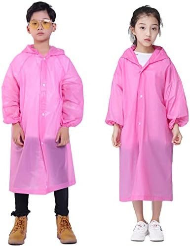 Capa de chuva Asiaod para crianças, [2 pacote] Eva Children Rain Coats Jaqueta de poncho de chuva reutilizável para meninos e meninas