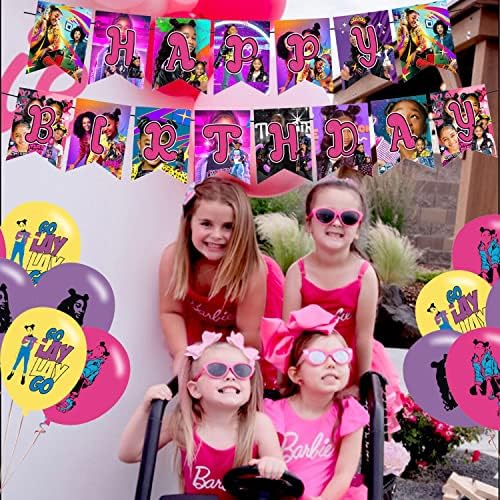 Aquele leigo Decorações de festas de menina Lay, Music Theme Birthday Party Supplies Inclui banner de aniversário, toppers de cupcakes, topper de bolo, balões de látex para crianças fãs decoração de festa
